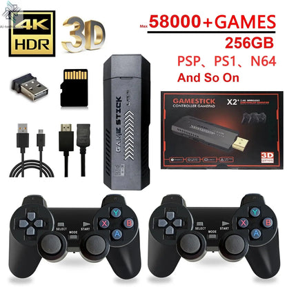 X2 Plus 256G 50000 Game GD10 Pro 4K Game Player 3D HD Retro Video Game Console Wireless Controller TV 50 Emulator For Kids Gifts Ai-TechWorld 