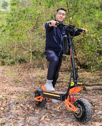 X5 6000W Dual Motor Eelectric Scooter Stock 60v 40ah Large Battery Remote Scooter with Seat 11-inch Tires Ai-TechWorld 