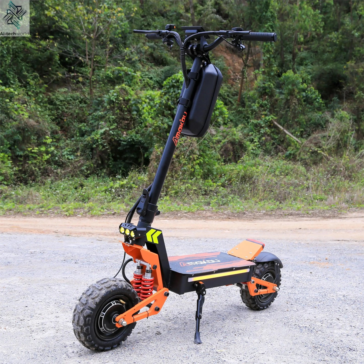 X5 6000W Dual Motor Eelectric Scooter Stock 60v 40ah Large Battery Remote Scooter with Seat 11-inch Tires Ai-TechWorld 