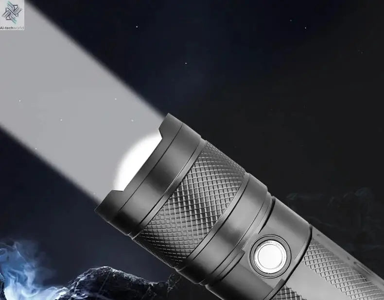 XHP50 Super Bright Led Double Head Flashlight Waterproof Rechargeable Zoomable Torch Work Light Spotlight Floodling Lantern Ai-TechWorld 