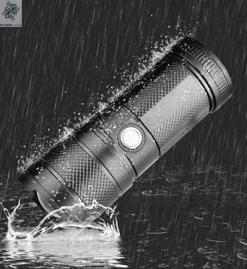 XHP50 Super Bright Led Double Head Flashlight Waterproof Rechargeable Zoomable Torch Work Light Spotlight Floodling Lantern Ai-TechWorld 