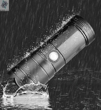 XHP50 Super Bright Led Double Head Flashlight Waterproof Rechargeable Zoomable Torch Work Light Spotlight Floodling Lantern Ai-TechWorld 