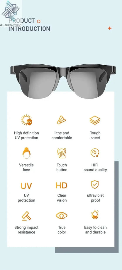 XIAOMI 4K Xiaomi 4K AI Smart Glasses With 100MP Chat GPT Touch Sport Sunglasses Bluetooth Call Video Music good for test taking Ai-TechWorld 
