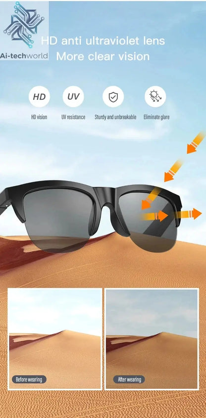 XIAOMI 4K Xiaomi 4K AI Smart Glasses With 100MP Chat GPT Touch Sport Sunglasses Bluetooth Call Video Music good for test taking Ai-TechWorld 