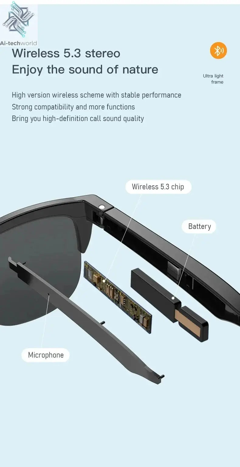 XIAOMI 4K Xiaomi 4K AI Smart Glasses With 100MP Chat GPT Touch Sport Sunglasses Bluetooth Call Video Music good for test taking Ai-TechWorld 