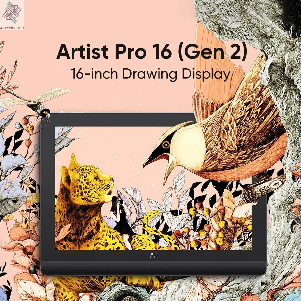 XPPen Artist Pro 16 (Gen 2) Graphics Tablet Monitor 16-inch Drawing Display 16K Pressure Levels 2.5K Resolution Windows Android - Ai-TechWorld