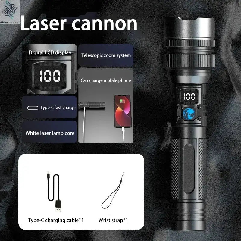 Xiaomi 1000000LM Super Bright LED Flashlight Rechargeable USB-C Digital Display IPX8 Waterproof Long Lasting Camping Emergency Ai-TechWorld 