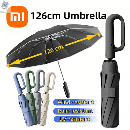 Xiaomi 126cm Extra Large Umbrella Wind - resistant Rain - resistant Dual - purpose UV - resistant Fully Automatic Ring - buckle Umbrella - Ai - TechWorld