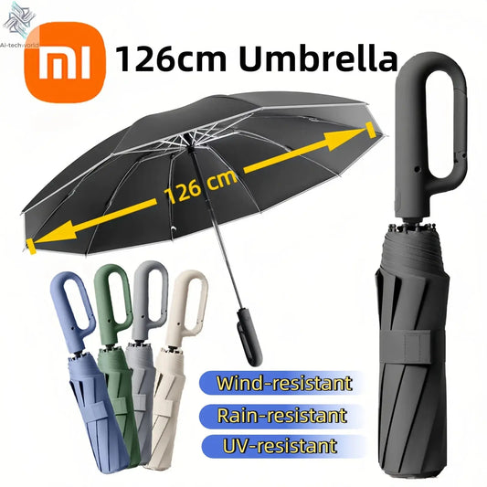 Xiaomi 126cm Extra Large Umbrella Wind - resistant Rain - resistant Dual - purpose UV - resistant Fully Automatic Ring - buckle Umbrella - Ai - TechWorld