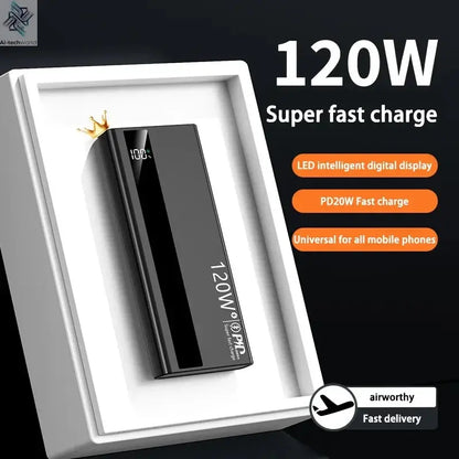 Xiaomi 500000mAh High Capacity PowerBank 120W Super Fast Charging Portable External Battery Powerbank for iphone Huawei Ai-TechWorld 