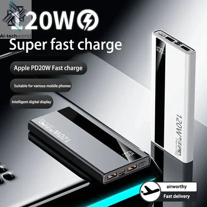 Xiaomi 500000mAh High Capacity PowerBank 120W Super Fast Charging Portable External Battery Powerbank for iphone Huawei Ai-TechWorld 