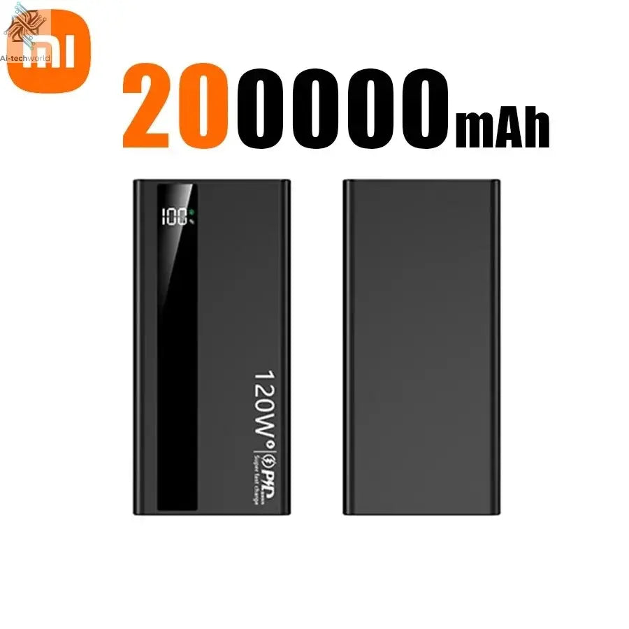Xiaomi 500000mAh High Capacity PowerBank 120W Super Fast Charging Portable External Battery Powerbank for iphone Huawei Ai-TechWorld 