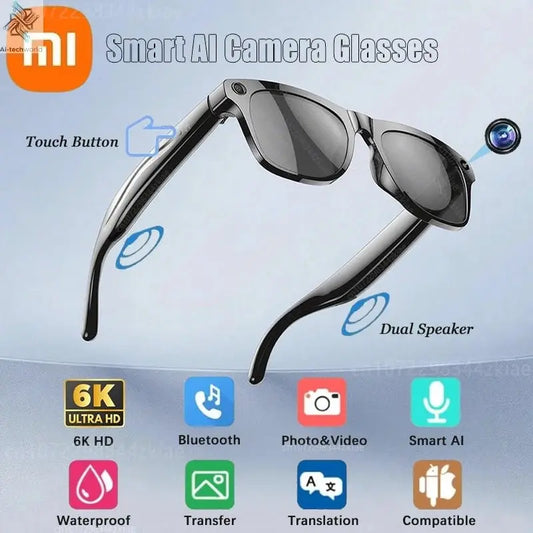 Xiaomi 6K HD AI Smart Camera Glasses 100MP 260mAh Long - lasting Battery Voice Assistant Control Music Calling Sport Smart Glasses - Ai - TechWorld