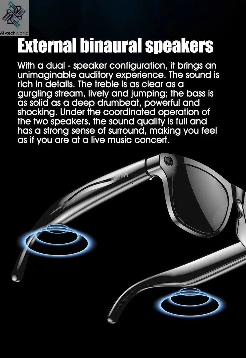 Xiaomi 6K HD AI Smart Camera Glasses 100MP 260mAh Long - lasting Battery Voice Assistant Control Music Calling Sport Smart Glasses - Ai - TechWorld