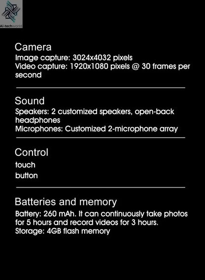 Xiaomi 6K HD AI Smart Camera Glasses 100MP 260mAh Long - lasting Battery Voice Assistant Control Music Calling Sport Smart Glasses - Ai - TechWorld