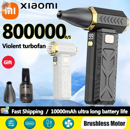 Xiaomi 800000RPM Violent Fan Super Powerful Air Blower Vacuum Blowing Suction Led Lighting 6 - Speed Regulation Brushless Turbo - Ai - TechWorld