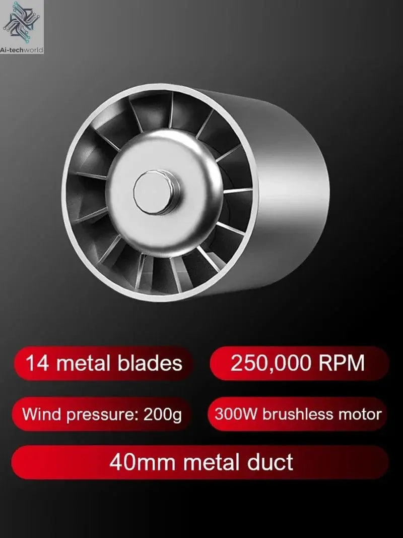 Xiaomi 800000RPM Violent Fan Super Powerful Air Blower Vacuum Blowing Suction Led Lighting 6 - Speed Regulation Brushless Turbo - Ai - TechWorld