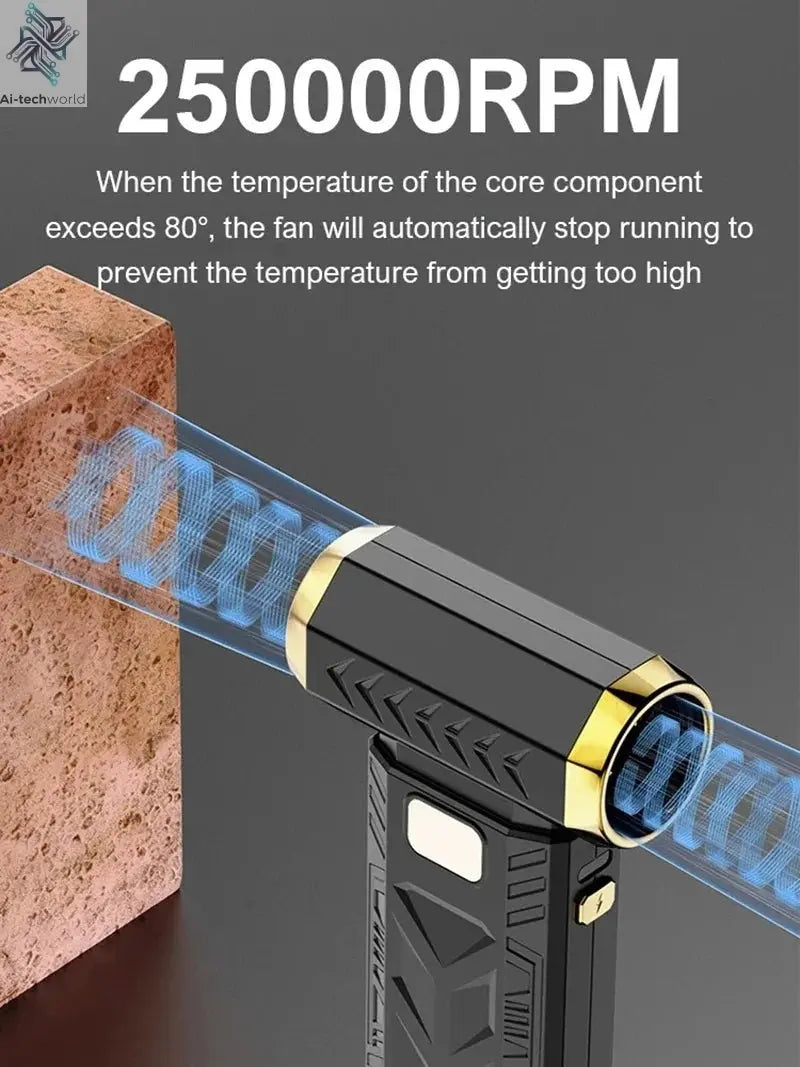 Xiaomi 800000RPM Violent Fan Super Powerful Air Blower Vacuum Blowing Suction Led Lighting 6 - Speed Regulation Brushless Turbo - Ai - TechWorld