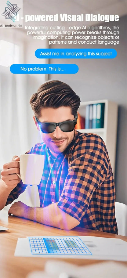 Xiaomi 8K AI Smart Glasses Multifunctional Camera Bluetooth Call Voice Assistant Music Player Translate Photochromic HD Glasses Ai-TechWorld 