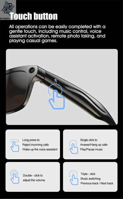 Xiaomi 8K AI Smart Glasses Multifunctional Camera Bluetooth Call Voice Assistant Music Player Translate Photochromic HD Glasses Ai-TechWorld 