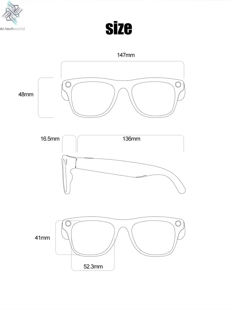 Xiaomi 8K AI Smart Glasses Multifunctional Camera Bluetooth Call Voice Assistant Music Player Translate Photochromic HD Glasses Ai-TechWorld 