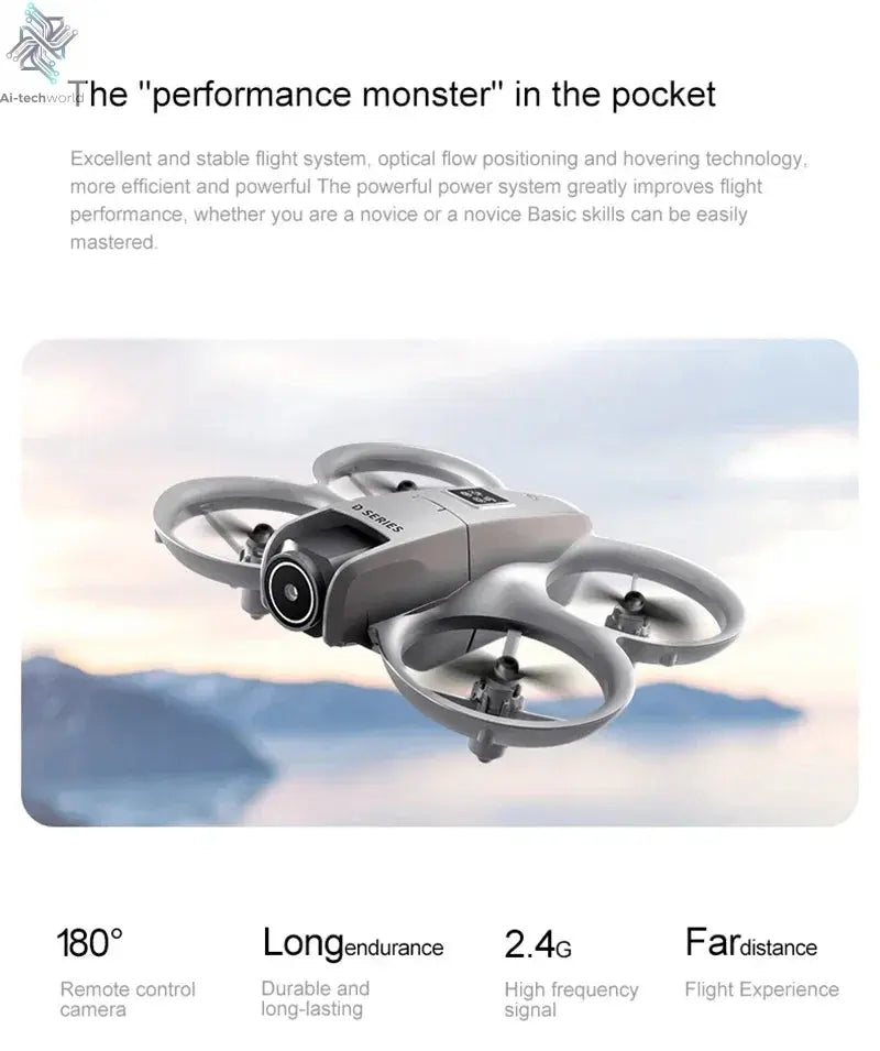 Xiaomi D16 Mini Drone 8K HD Dual Camera Profesional 180° Electric Adjustable GPS Positioning Obstacle avoidance Bushless UAV Ai-TechWorld 