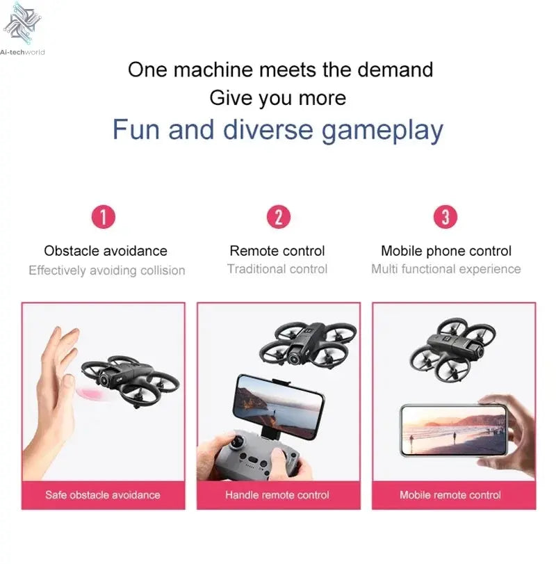 Xiaomi D16 Mini Drone 8K HD Dual Camera Profesional 180° Electric Adjustable GPS Positioning Obstacle avoidance Bushless UAV Ai-TechWorld 