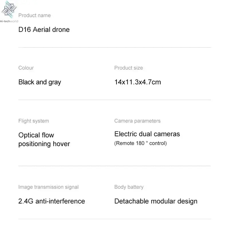 Xiaomi D16 Mini Drone 8K HD Dual Camera Profesional 180° Electric Adjustable GPS Positioning Obstacle avoidance Bushless UAV Ai-TechWorld 
