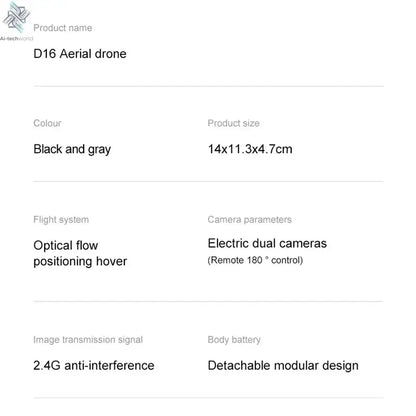 Xiaomi D16 Mini Drone 8K HD Dual Camera Profesional 180° Electric Adjustable GPS Positioning Obstacle avoidance Bushless UAV Ai-TechWorld 
