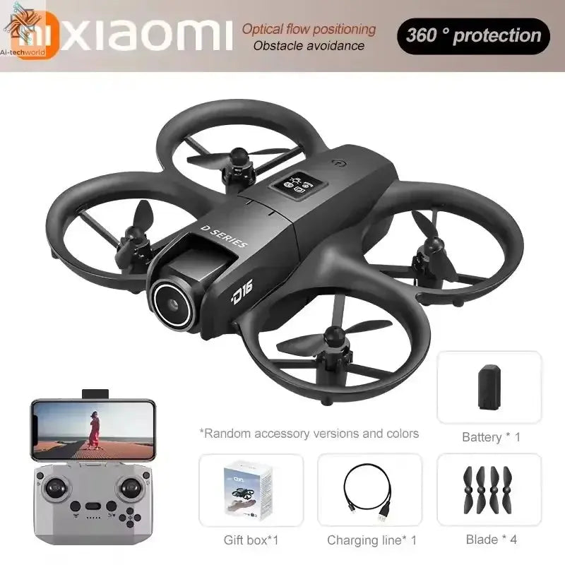 Xiaomi D16 Mini Drone 8K HD Dual Camera Profesional 180° Electric Adjustable GPS Positioning Obstacle avoidance Bushless UAV Ai-TechWorld 