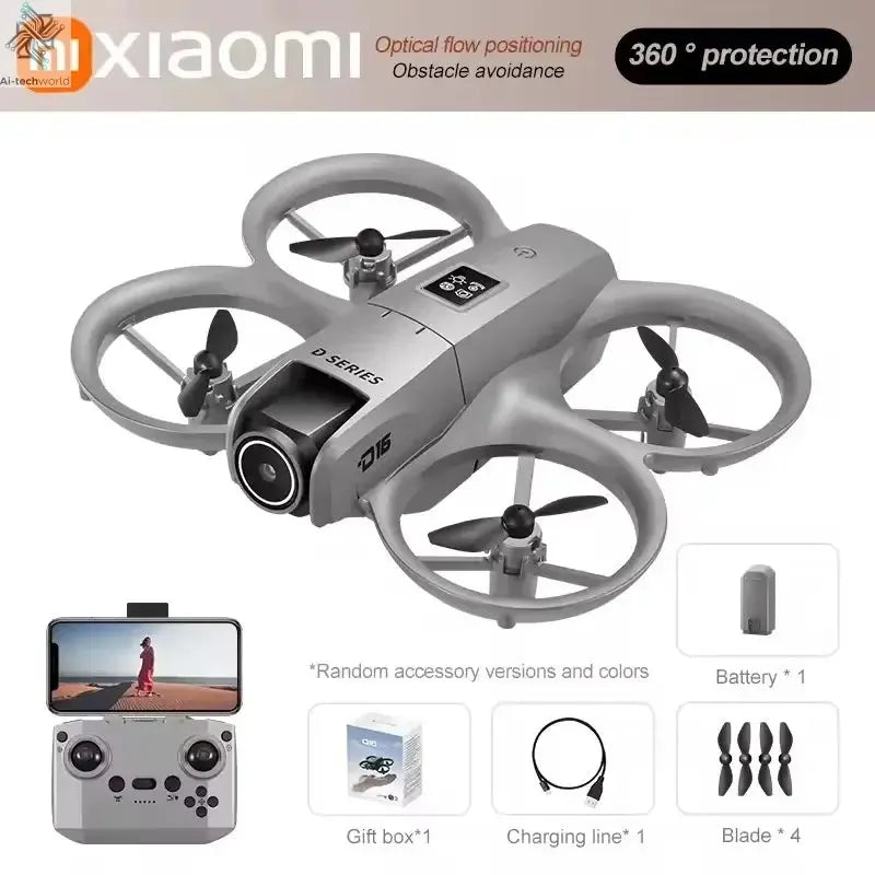 Xiaomi D16 Mini Drone 8K HD Dual Camera Profesional 180° Electric Adjustable GPS Positioning Obstacle avoidance Bushless UAV Ai-TechWorld 
