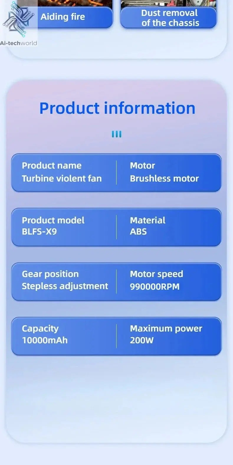 Xiaomi MIJIA Turbo Jet Blower 990000RPM High Power Air Blower Brushless Motor Turbo Fan Wind Speed 75m/s 10000mAh Air Blower - Ai - TechWorld