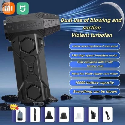 Xiaomi MIJIA Turbo Jet Blower 990000RPM High Power Air Blower Brushless Motor Turbo Fan Wind Speed 75m/s 10000mAh Air Blower - Ai - TechWorld