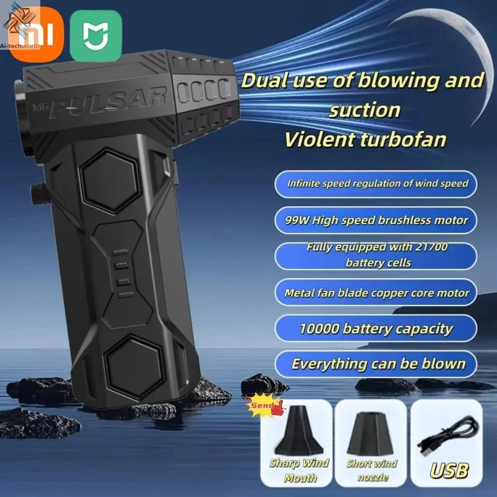 Xiaomi MIJIA Turbo Jet Blower 990000RPM High Power Air Blower Brushless Motor Turbo Fan Wind Speed 75m/s 10000mAh Air Blower - Ai - TechWorld