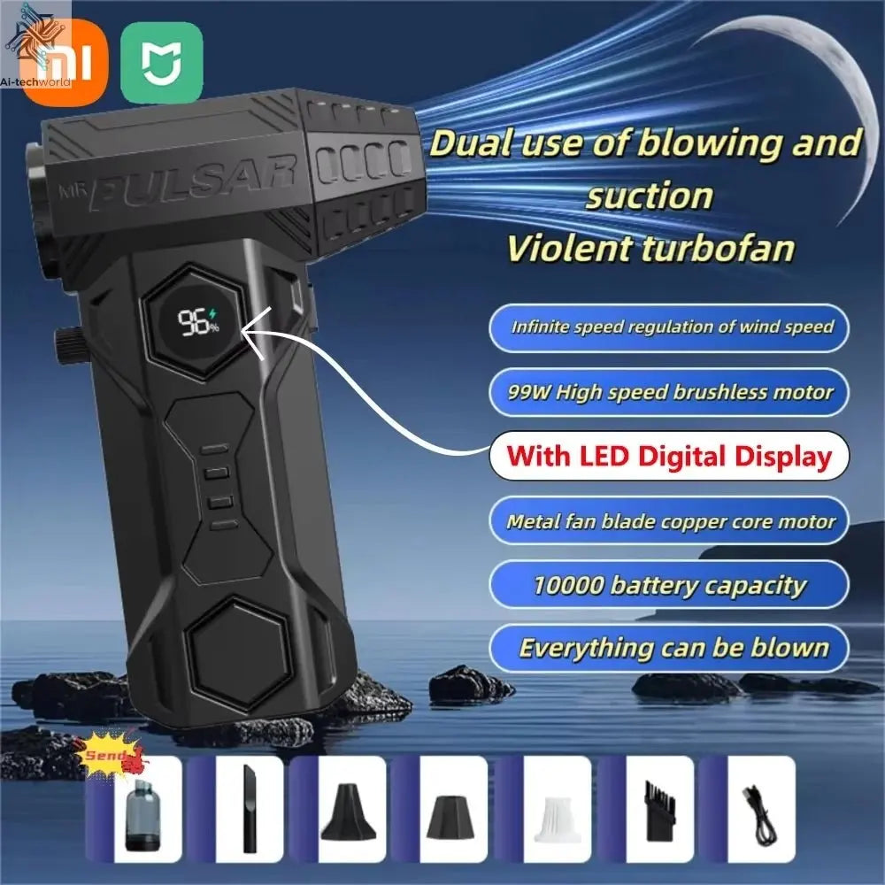 Xiaomi MIJIA Turbo Jet Blower 990000RPM High Power Air Blower Brushless Motor Turbo Fan Wind Speed 75m/s 10000mAh Air Blower - Ai - TechWorld