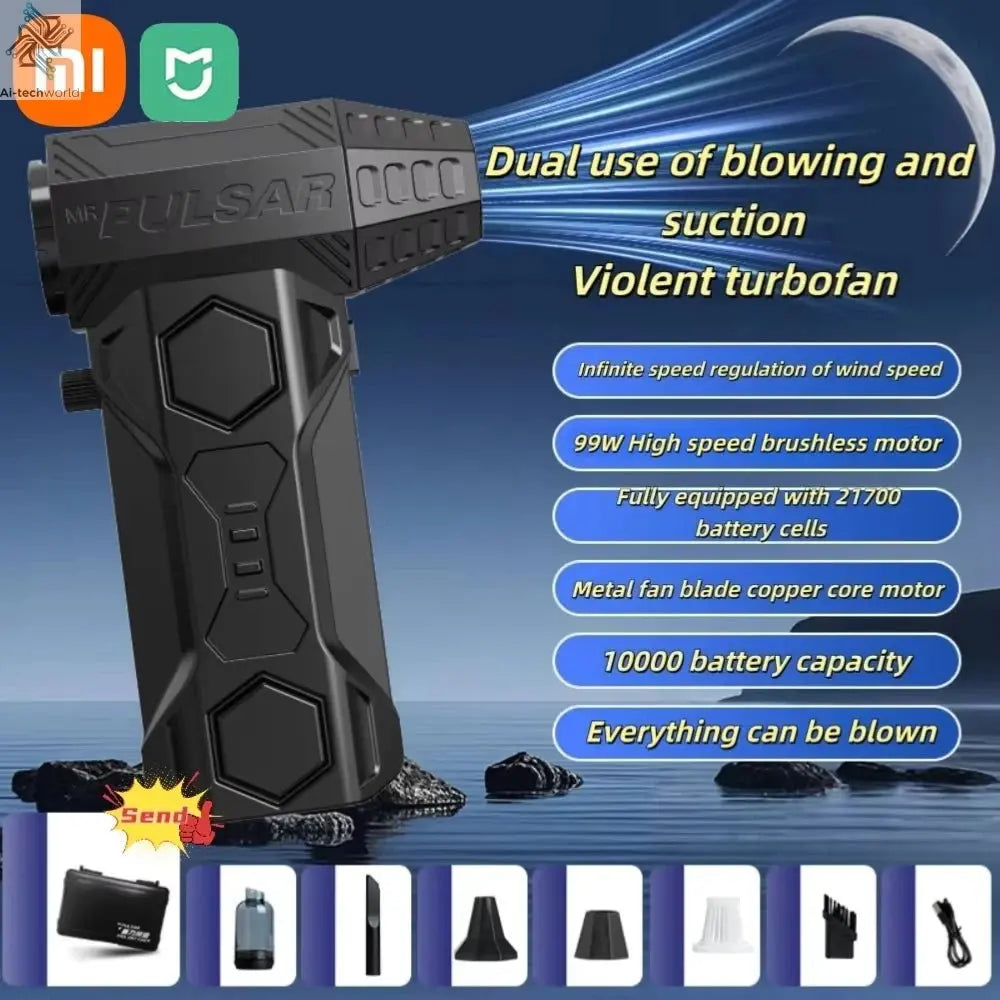 Xiaomi MIJIA Turbo Jet Blower 990000RPM High Power Air Blower Brushless Motor Turbo Fan Wind Speed 75m/s 10000mAh Air Blower - Ai - TechWorld