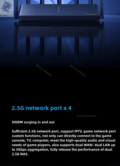 Xiaomi Mi Router BE7000 7000 Tri - Band WiFi Repeater VPN 1GB Mesh USB 3.0 IPTV 4 X 2.5G Ethernet Ports Modem Signal Amplifier - Ai - TechWorld