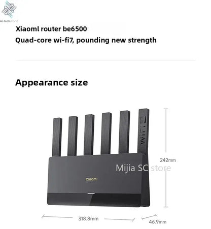 Xiaomi Mijia Router BE6500 WiFi 7 6500M Full 2.5G Network Port 4 - core Qualcomm Processor loT Smart Linkage Network Security Home - Ai - TechWorld