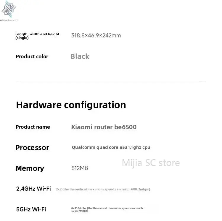 Xiaomi Mijia Router BE6500 WiFi 7 6500M Full 2.5G Network Port 4 - core Qualcomm Processor loT Smart Linkage Network Security Home - Ai - TechWorld
