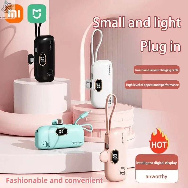 Xiaomi Mini Convenient Mobile Power Bank 30000mah Portable Fast Charging suitable for iPhone 16 15 14 Samsung External Battery - Ai - TechWorld