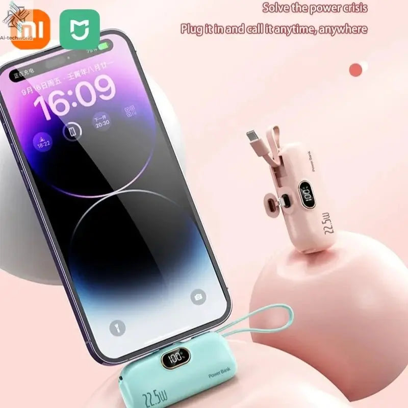 Xiaomi Mini Convenient Mobile Power Bank 30000mah Portable Fast Charging suitable for iPhone 16 15 14 Samsung External Battery - Ai - TechWorld