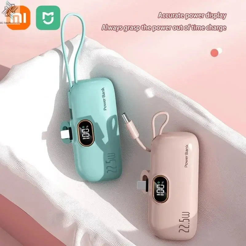 Xiaomi Mini Convenient Mobile Power Bank 30000mah Portable Fast Charging suitable for iPhone 16 15 14 Samsung External Battery - Ai - TechWorld