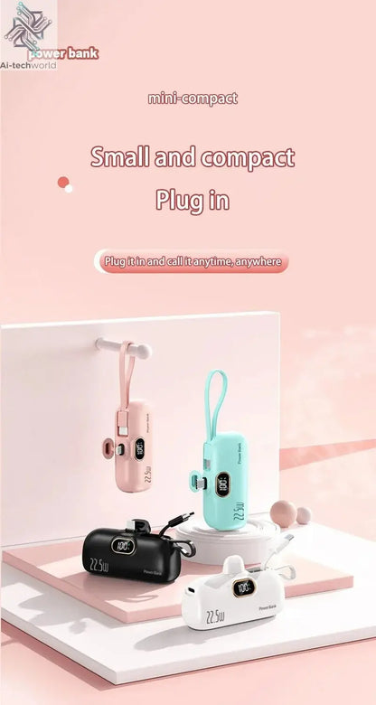 Xiaomi Mini Convenient Mobile Power Bank 30000mah Portable Fast Charging suitable for iPhone 16 15 14 Samsung External Battery - Ai - TechWorld