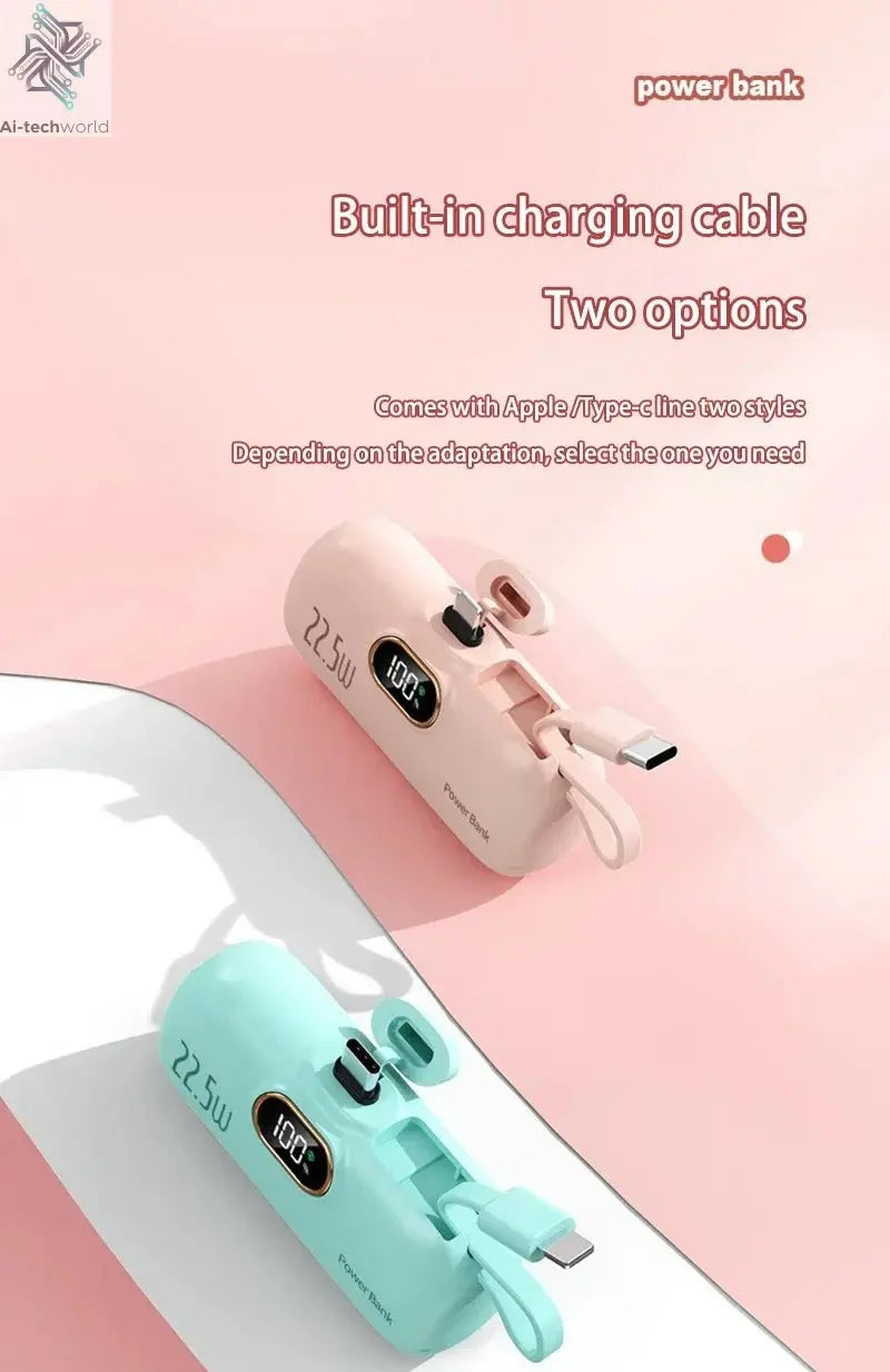 Xiaomi Mini Convenient Mobile Power Bank 30000mah Portable Fast Charging suitable for iPhone 16 15 14 Samsung External Battery - Ai - TechWorld