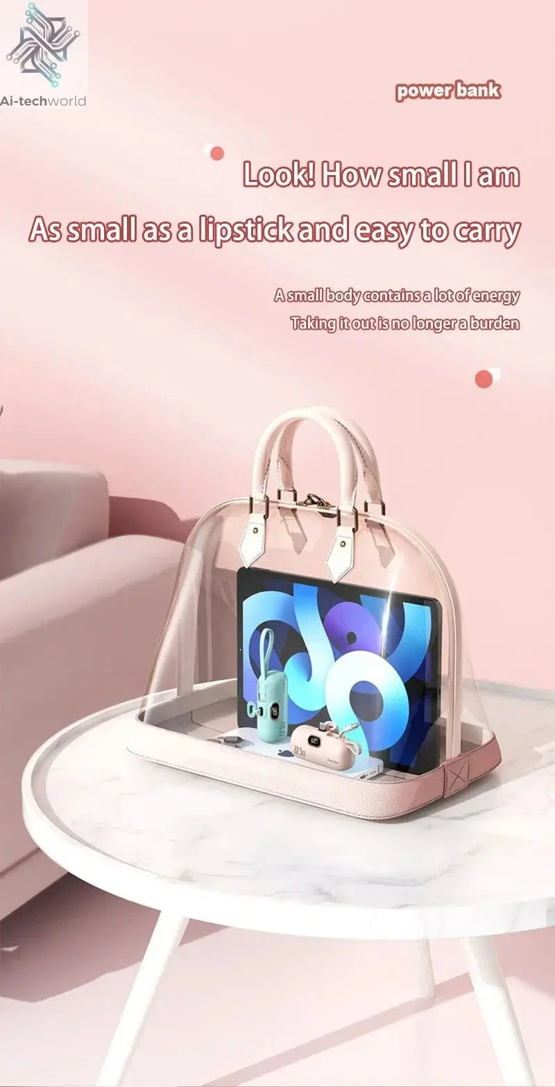 Xiaomi Mini Convenient Mobile Power Bank 30000mah Portable Fast Charging suitable for iPhone 16 15 14 Samsung External Battery - Ai - TechWorld