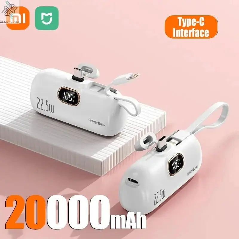 Xiaomi Mini Convenient Mobile Power Bank 30000mah Portable Fast Charging suitable for iPhone 16 15 14 Samsung External Battery - Ai - TechWorld