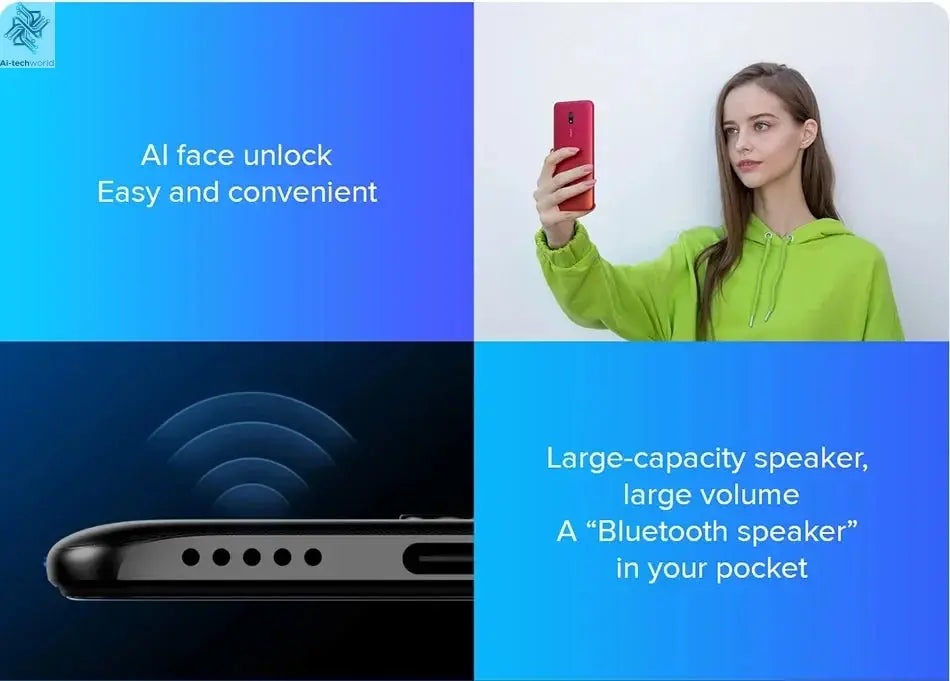 Xiaomi Redmi 8A smartphone 4G 64G Global firmware 5000mAh 6.22inch Snapdargon 439 12MP 18W Facial recognition used phone Ai-TechWorld 