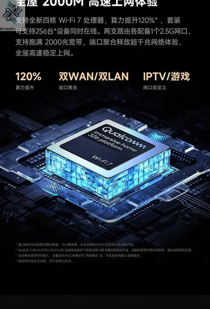 Xiaomi Router BE3600 Pro WiFi 7 Dual - Band Qualcomm quad - core Gaming Acceleration 3570Mbps Dual WAN LAN Mesh Network Repeater - Ai - TechWorld