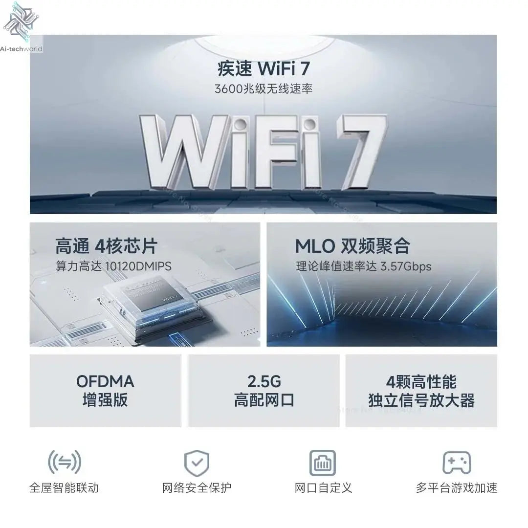 Xiaomi Router BE3600 WiFi 7 Dual - Band Qualcomm quad - core Gaming Acceleration 3570Mbps Dual WAN LAN Mesh Network Repeater VPN - Ai - TechWorld