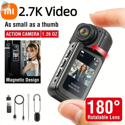 Xiaomi S70 Mini Recorder 2.7K Finger Action Camera Lightweight POV With Magnetic Belt 1.47 inch IPS Screen Bicycle Vlog Pet Cam Ai-TechWorld 